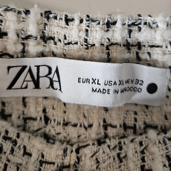 Zara Sam High Rise Plaid Tweed wide leg Culottes Pants - Picture 5 of 8